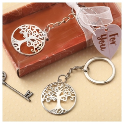 Silver Tree Of Life And Family Key Chain