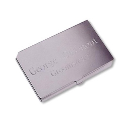 Silver Plated Business Card Case<BR>Free engraving<BR>No minimum order