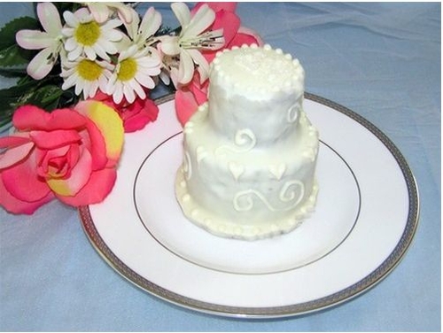 Two Tier Mini Wedding Cake Monogrammed 