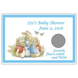 Peter Rabbit Personalized Baby Shower Scratch Off Game (Set of 12)(3 Designs)