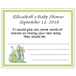 Personalized Peter Rabbit Baby Shower Advice Card (3 Designs)