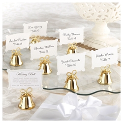 Gold Kissing Bells Place Card Holders (Set of 24)