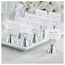Silver Kissing Bells Place Card Holders (Set of 24)