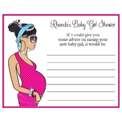 Simply Fabulous African American Mom Baby Shower Advice Card