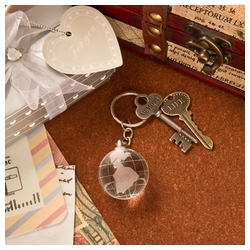 Choice Crystal Collection Crystal Glass Globe With Key Chain