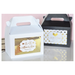 Personalized Metallic Foil Mini Gable Boxes (set of 12)<br>Gold,Silver,Rose Gold