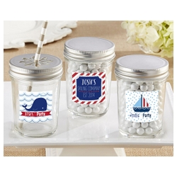 Nautical Personalized Glass Mason Jar (Set of 12)
