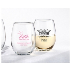 Personalized 9 Oz. Stemless Wine Glass - Little Princess