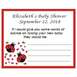 Lady Bug Baby Shower Advice Cards