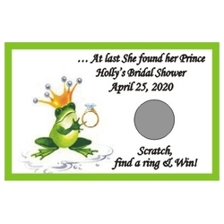 Personalized Frog Prince Bridal Shower Scratch Off Game (set of 12)