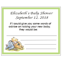 Personalized Winnie The Pooh Baby Shower Advice Card (3 Colors)