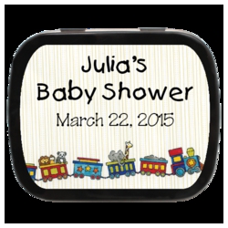 Train Personalized Baby Shower Mint Tins