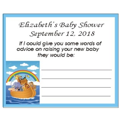 Personalized Noah's Ark Baby Shower Advice Cards (3 Colors)
