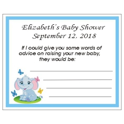 Personalized Little Peanut Baby Elephant  Advice Card<br>(3 Colors)