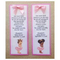 Vintage Little Princess Personalized Bookmark (Caucasian/African American)