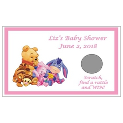 Personalized Winnie The Pooh Baby Shower Scratch Off Game (3 Colors)