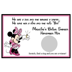 She Said Yes Minnie Bridal Shower Scratch Off Game (Set of 12)