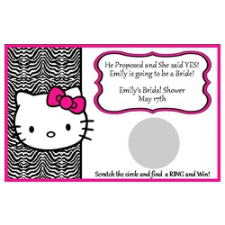 Personalized Hello Kitty Bridal Shower Scratch Off Game (Set of 12)