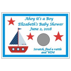 Personalized Nautical Theme Baby Shower Scratch Off Game<br>(Set of 12)