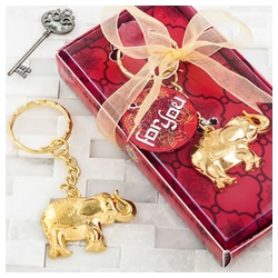 Gold Metal Elephant Key Chain
