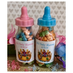 Set of 15 Blue Noah's Ark Personalized Baby Bottles