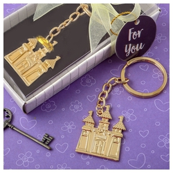 Gold Fairytale Castle Key Chain