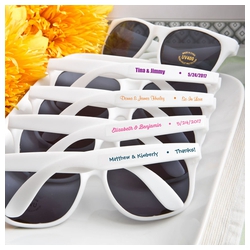 White Retro Personalized Sunglasses