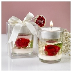 Red Rose Candle Favor