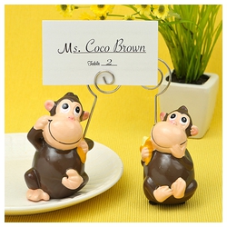 Hand Painted Ceramic Monkey Place Card/Photo Holders