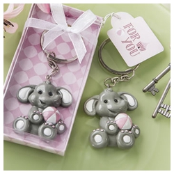 Pink Baby Elephant Key Chain
