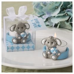 Blue Baby Elephant Tea Light Holder
