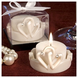 Interlocking Hearts Design Favor Candles