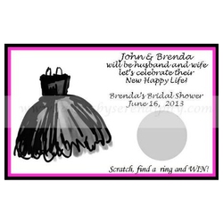 Personalized Little Black Dress Bridal Shower Scratch Off Game