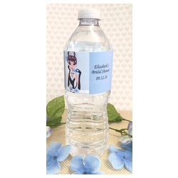 Personalized Breakfast at Tiffany's Water Bottle Labels (Caucasian or African American)