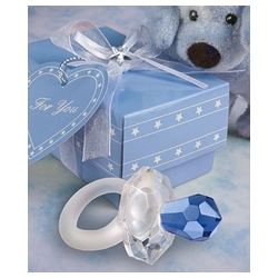 Crystal Pacifier Favors (Blue) Set of 9 (On Sale!)