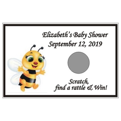 Personalized Baby Bee Scratch Off Game (3 Colors)