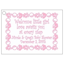 Blocks Baby Design Favor Card <br>Pink, Blue or Green