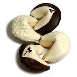 Bride & Groom Gourmet Chocolate Covered Fortune Cookies- Set of 2