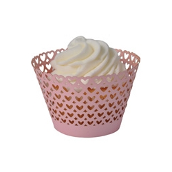 Sweet Hearts Cupcake Wrapper (50 Pack) Pink