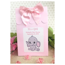 Personalized Little Peanut Baby Girl Candy Boxes With Bows (set of 12)