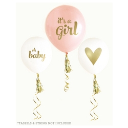 Gold & Blue BABY SHOWER Balloons  (set of 3)