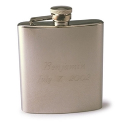 Polished Stainless Steel Flask<BR>Free engraving<BR>No minimum order