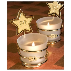 Gold Star Design 50th Anniversary Celebration Candle Favors