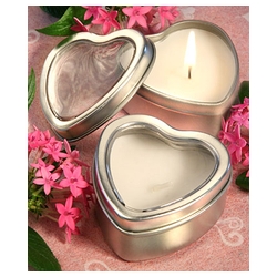 Light for Love Collection Heart Candle Favor Tins