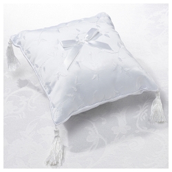 White or Ivory Satin Ring Pillow 
