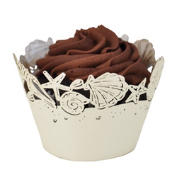 Shell Design Cupcake Wrapper-Color Ivory