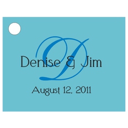 Personalized Favor Card Large Initial Design (6 colors)