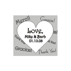 Square Label Heart With Languages Silver (Set of 20)